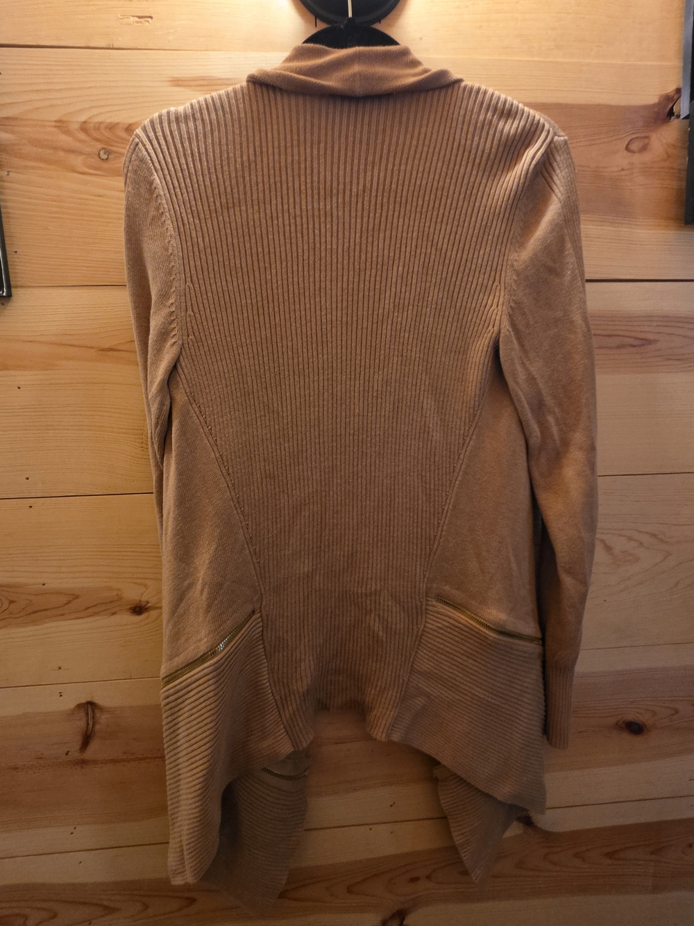 Kenneth Cole New York Camel Open-Front Draped Cardigan - Picture 3 of 5